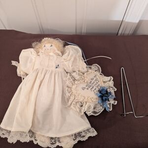 Handcrafted Cream Doll with Lace Details